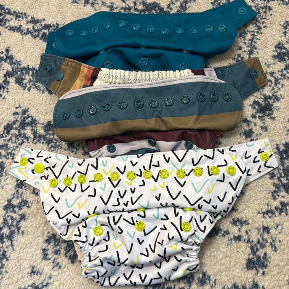 Lot of 3 grovia snap shells cloth diaper covers